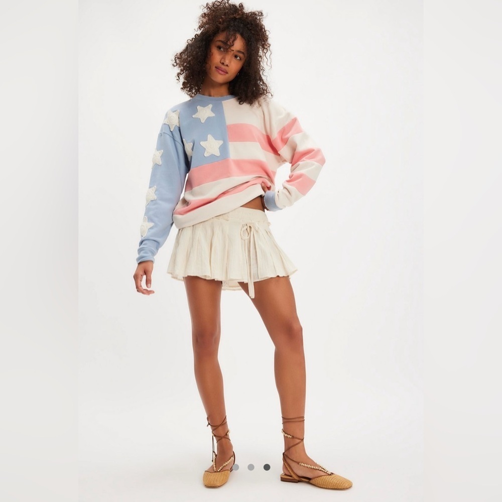 Free People x Tricia Fix Stars and Stripes Sweatshirt